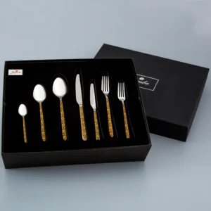 Jumbo 9400 Safari Black Gold 12 Kişilik 84 Parça Çatal Kaşık Bıçak Takımı - Görsel 4
