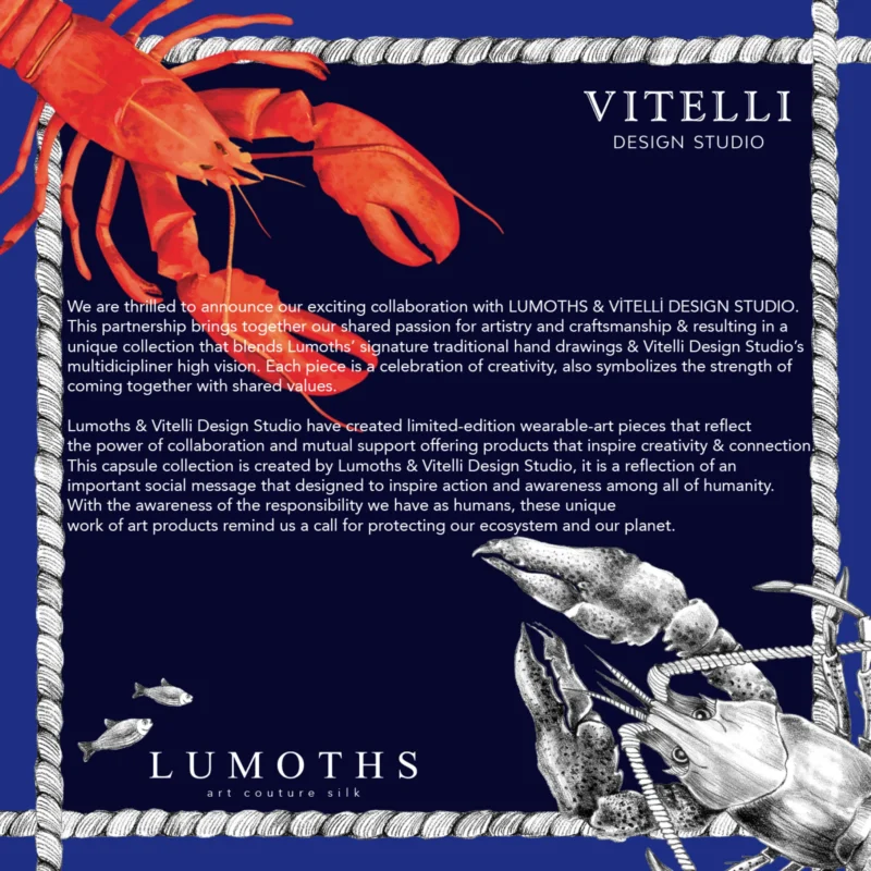 Vitelli X Lumoths - Lobster Silk Scarf - Görsel 5
