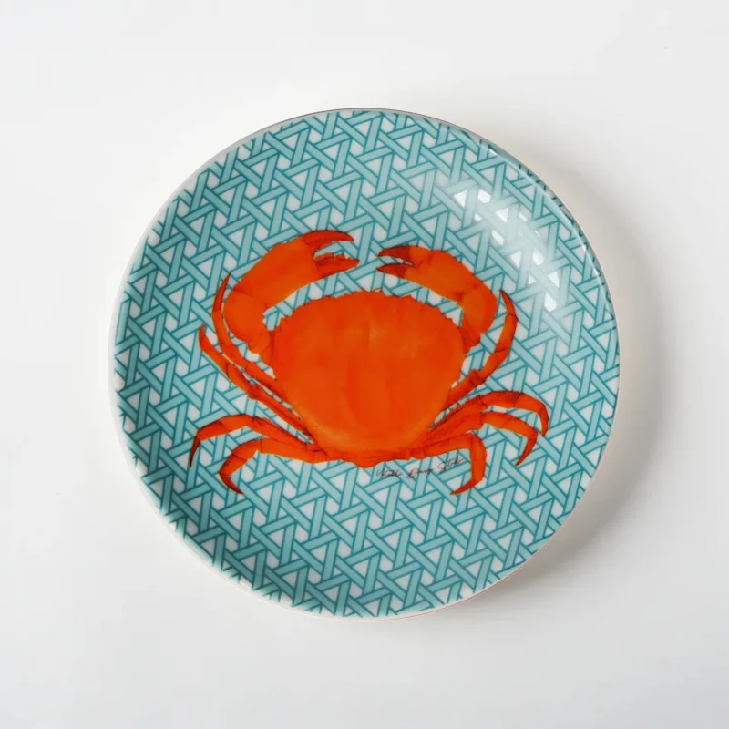 Hazeran Lobster & Crab 4'lü 12 Cm Porselen Tabak - Görsel 5
