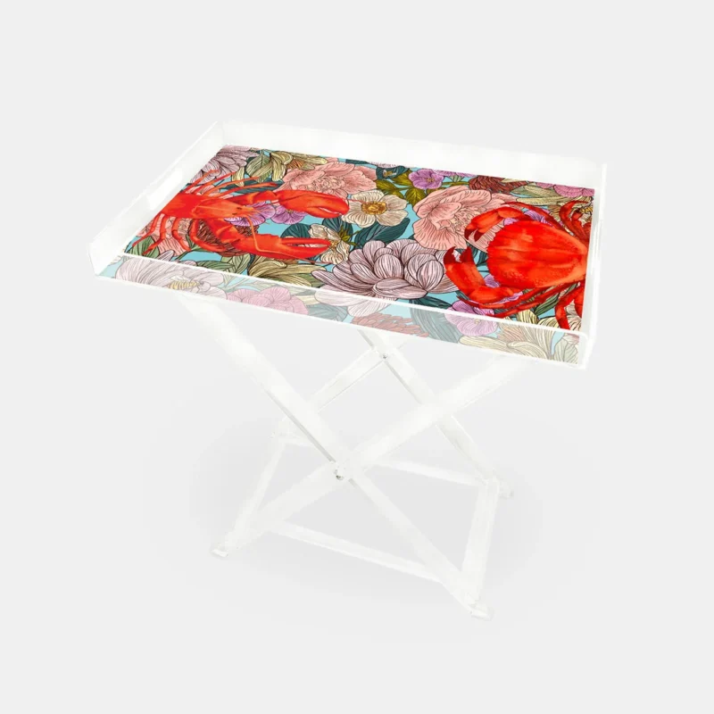 Hazeran Lobster & Crab 60x40 Akrilik Sehpa