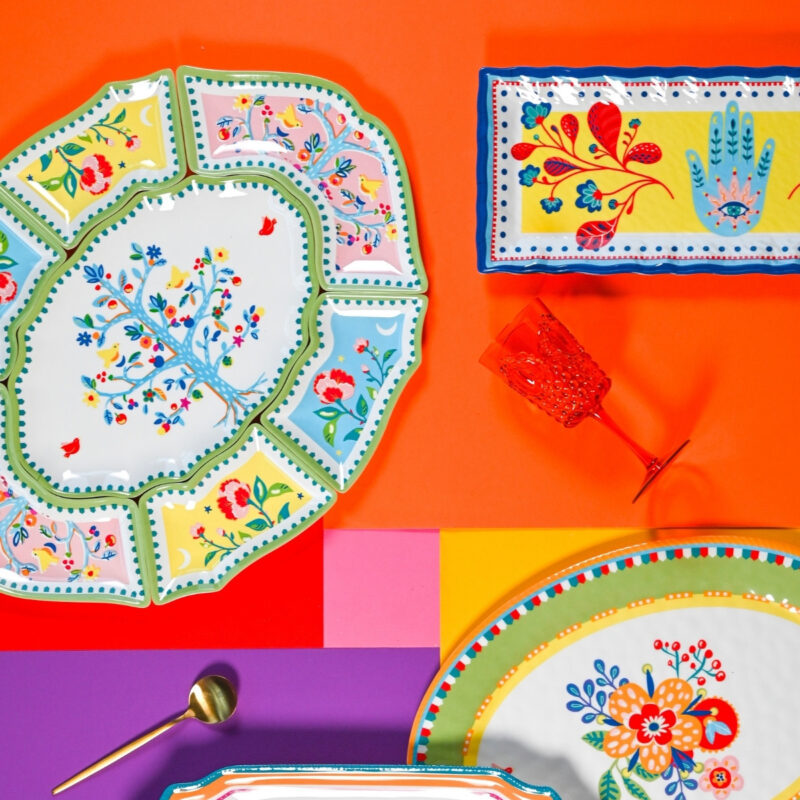 Baci Milano Mamma Mia Ağaç Desenli 7 Parça Meze Tabağı 50 cm x 60 cm - Görsel 2